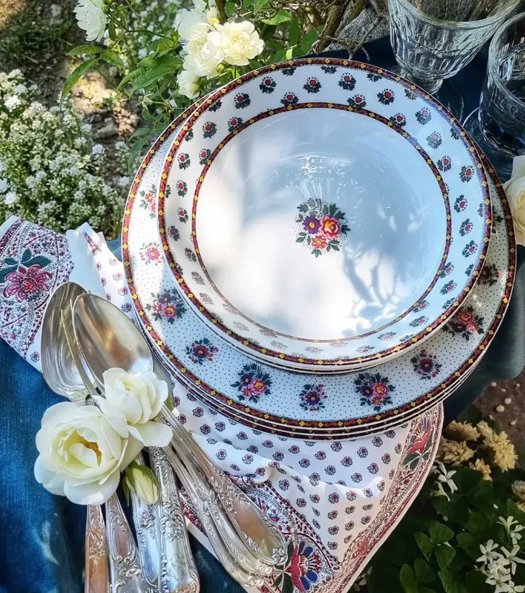 Souleiado Vaisselle | Nos Tables Automnales | Assiette creuse Frise POMPADOUR