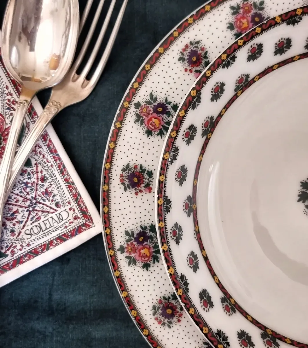 Souleiado Vaisselle | Nos Tables Automnales | Assiette plate Frise POMPADOUR