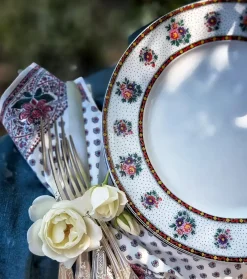 Souleiado Vaisselle | Nos Tables Automnales | Assiette plate Frise POMPADOUR