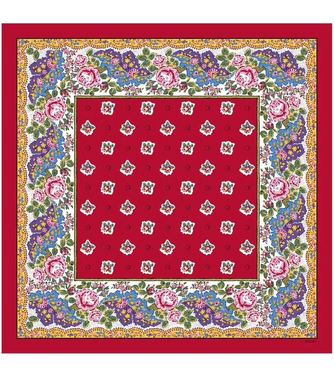 Femme Souleiado Toute La Collection | Fille | Bandana coton GROSSE ROSE 60 x 60 cm