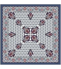 Homme Souleiado Foulards | Bandana coton L'ETERNEL blanc et bleu 60 x 60 cm