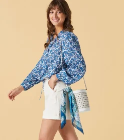 Femme Souleiado Carré Coton | Toute La Collection | Bandana coton PATCH FEUILLAGE 60 x 60 cm