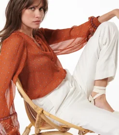 Femme Souleiado Chemises & Blouses | Blouse ADELAÏDE Petites Feuilles