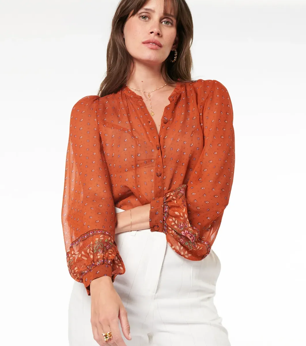 Femme Souleiado Chemises & Blouses | Blouse ADELAÏDE Petites Feuilles