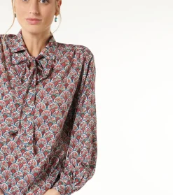 Femme Souleiado Chemises & Blouses | Blouse AIDA Bouquet Bucolique écru framboise