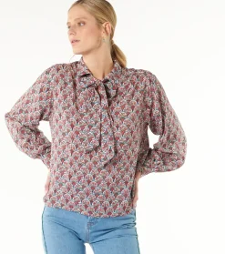 Femme Souleiado Chemises & Blouses | Blouse AIDA Bouquet Bucolique écru framboise