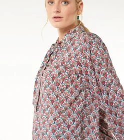 Femme Souleiado Chemises & Blouses | Blouse AIDA Bouquet Bucolique écru framboise
