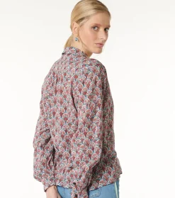 Femme Souleiado Chemises & Blouses | Blouse AIDA Bouquet Bucolique écru framboise