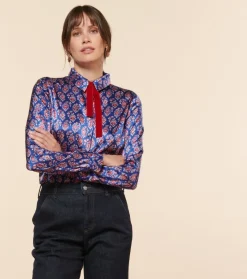 Femme Souleiado Chemises & Blouses | Blouse LINETTE Pondichéry bleu rose