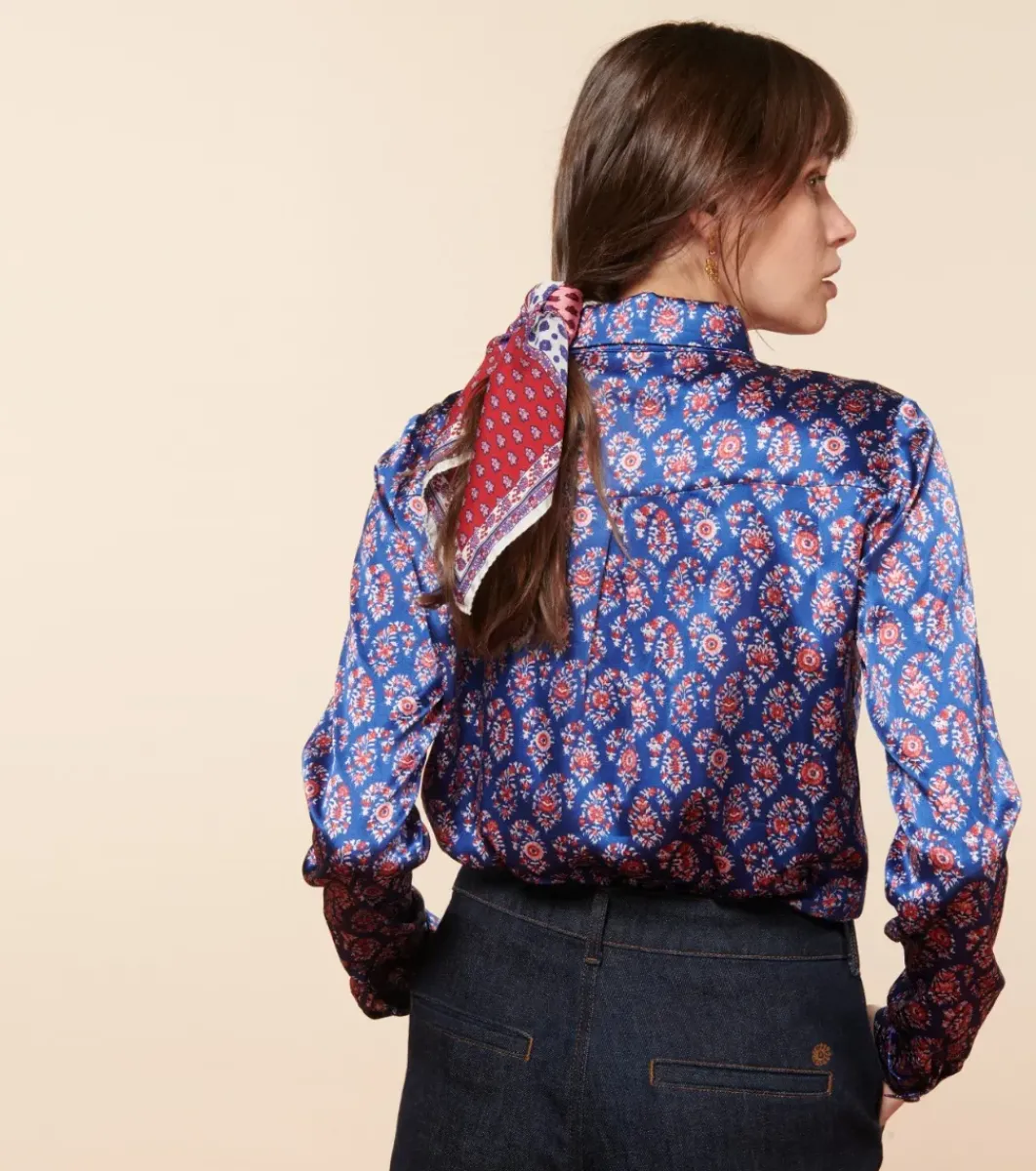 Femme Souleiado Chemises & Blouses | Blouse LINETTE Pondichéry bleu rose