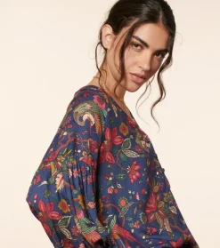 Femme Souleiado Chemises & Blouses | Blouse MAZARINE Héron marine fuchsia