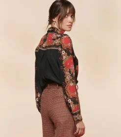 Femme Souleiado Chemises & Blouses | Blouse NICOLETTE Arlaten rouge noir