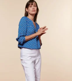 Femme Souleiado Chemises & Blouses | Blouse VIVI Petit Indiana bleu rouge