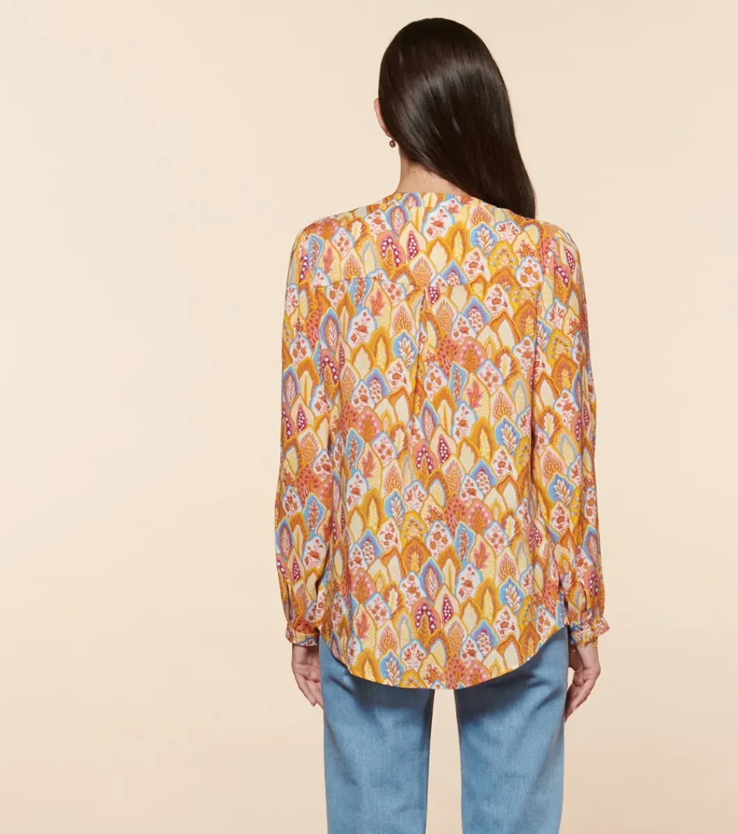 Femme Souleiado Chemises & Blouses | Blouse VIVI Plume Jaune aqua