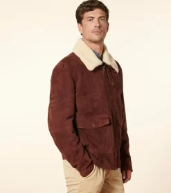 Homme Souleiado Vestes & Manteaux | Blouson TOM en cuir de chèvre suédé