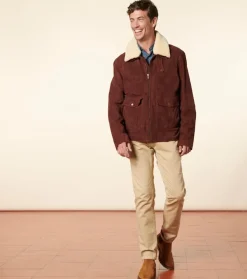 Homme Souleiado Vestes & Manteaux | Blouson TOM en cuir de chèvre suédé