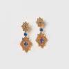 Femme Souleiado Bijoux | Boucles d'oreilles double Merveilles bleu nuit