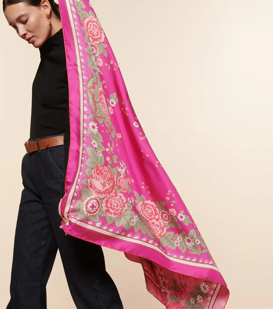 Femme Souleiado Carré Soie | Toute La Collection | Carré de soie double face ARLATEN 120 x 120 cm