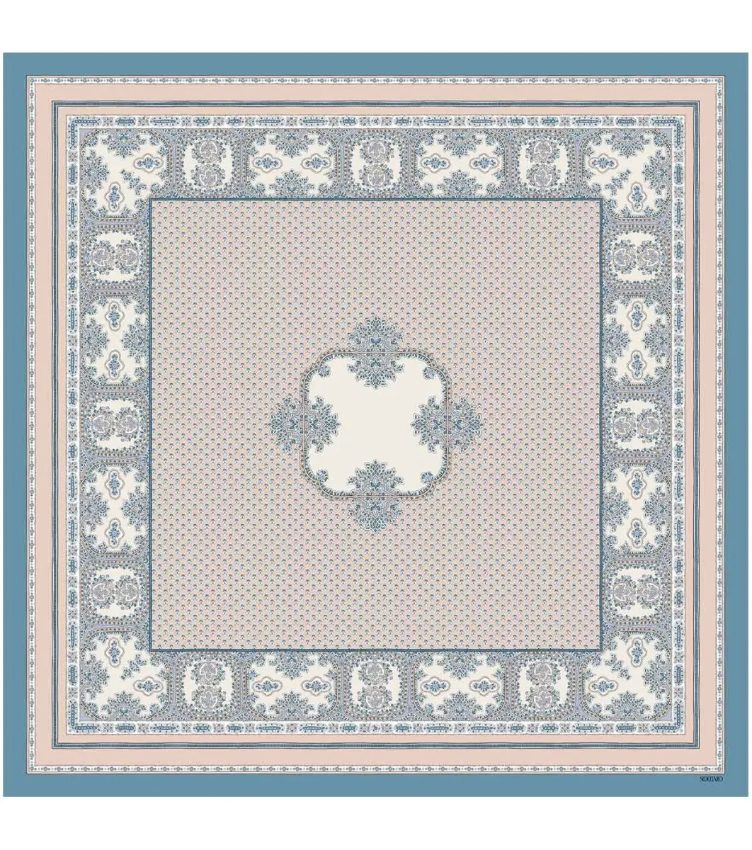 Femme Souleiado Carré Soie | Toute La Collection | Carré de soie PETIT CACHEMIRE beige 90 x 90 cm