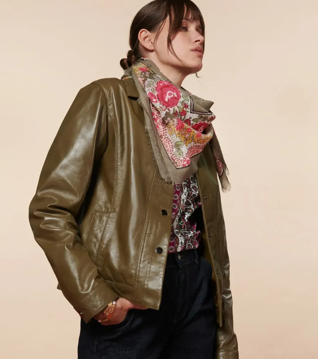 Femme Souleiado Toute La Collection | Foulards | Carré laine et soie GROSSE ROSE 90 x 90 cm