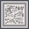Femme Souleiado Toute La Collection | Carré Soie | Carré soie PROMENADE EN PROVENCE écru-nuit 90 x 90 cm