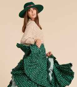 Femme Souleiado Accessoires Mode | Chapeau cloche feutre vert bouteille