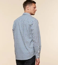 Homme Souleiado Chemises | Chemise DROITE La Mouche blanc/bleu