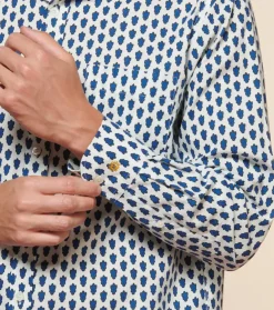 Homme Souleiado Chemises | Chemise DROITE La Mouche blanc/bleu