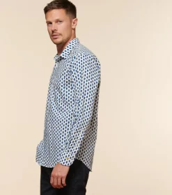 Homme Souleiado Chemises | Chemise DROITE La Mouche blanc/bleu