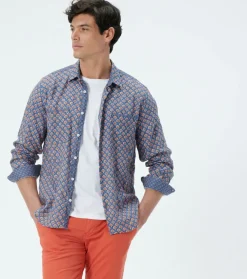 Homme Souleiado Chemises | Chemise GARRIGUE Genêt bleu orange