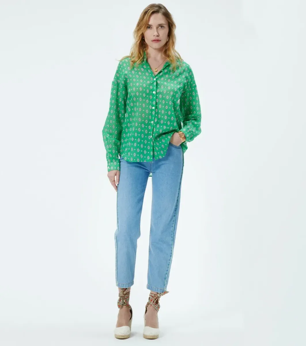 Femme Souleiado Chemises & Blouses | Chemise LENA Merveille menthe aqua