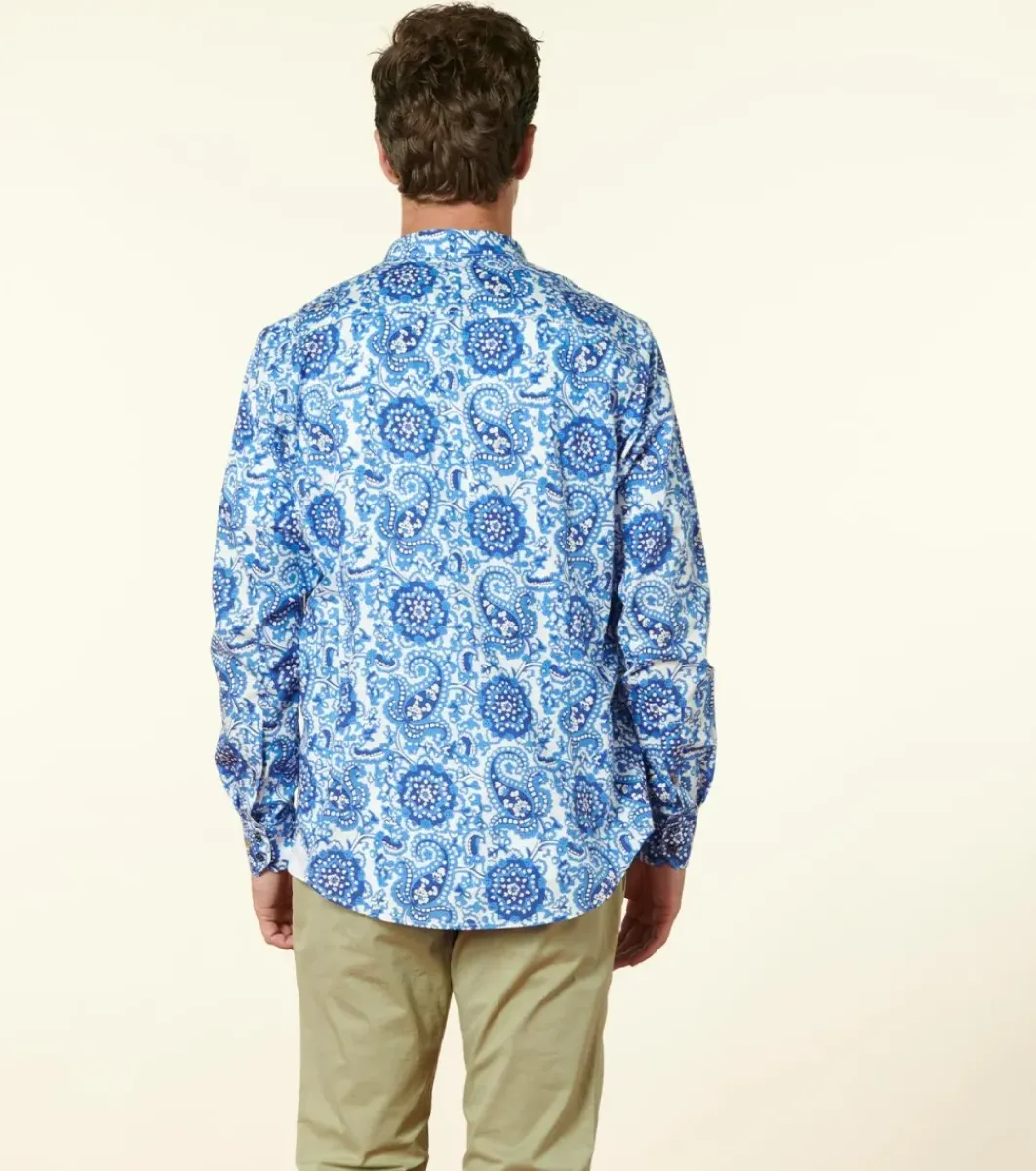 Homme Souleiado Chemises | Chemise MILO Kerala blanc bleu