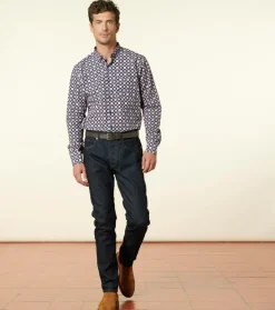 Homme Souleiado Chemises | Chemise MILO Maillane marine rouge