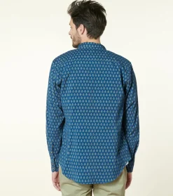 Homme Souleiado Chemises | Chemise MILO Velours Scarabée tricolore bleu vert