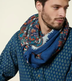 Homme Souleiado Chemises | Chemise MILO Velours Scarabée tricolore bleu vert