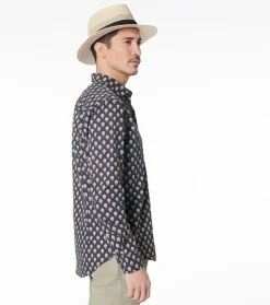 Homme Souleiado Chemises | Chemise REGULAR Fleurs des Champs noir puce