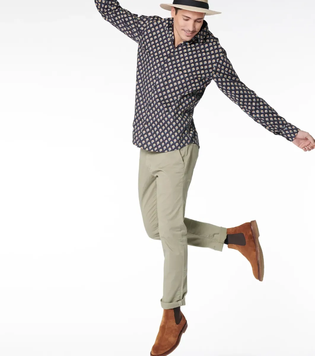 Homme Souleiado Chemises | Chemise REGULAR Fleurs des Champs noir puce