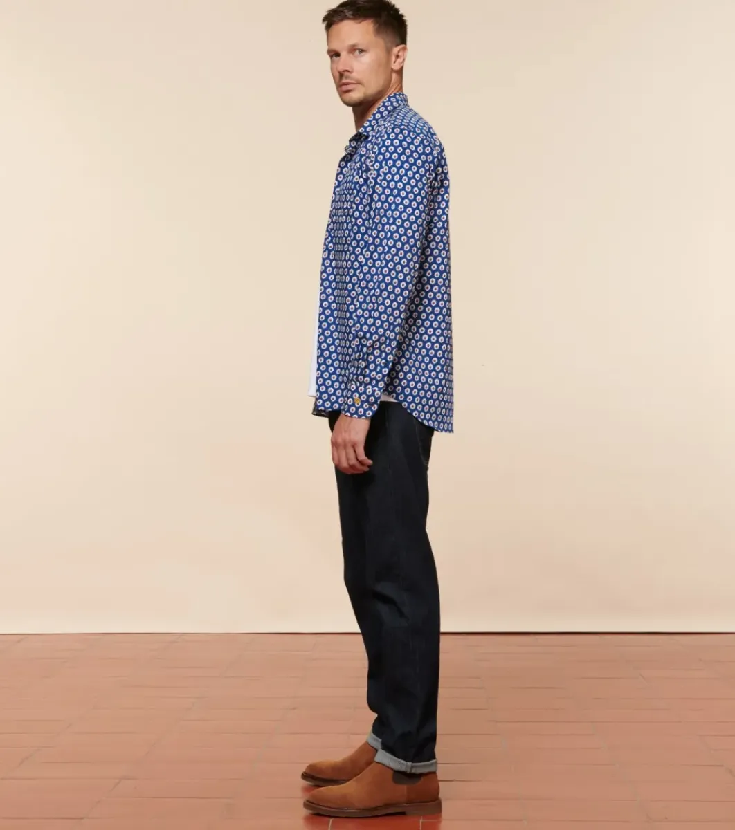 Homme Souleiado Chemises | Chemise REGULAR FREDERI Fleur de Maussane bleu rouge