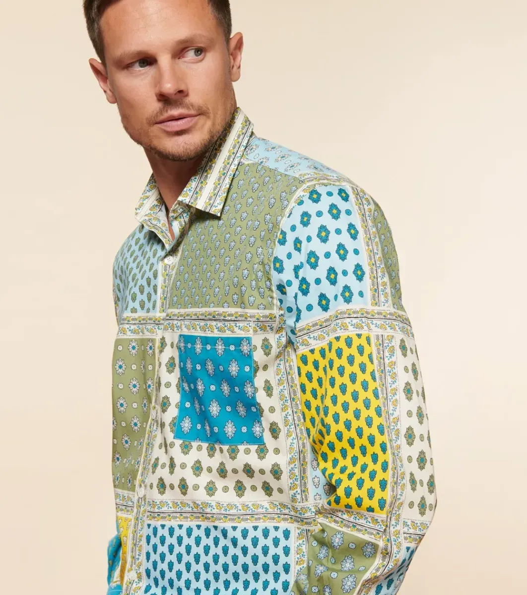Homme Souleiado Chemises | Chemise REGULAR FREDERI Italienne bleu kaki