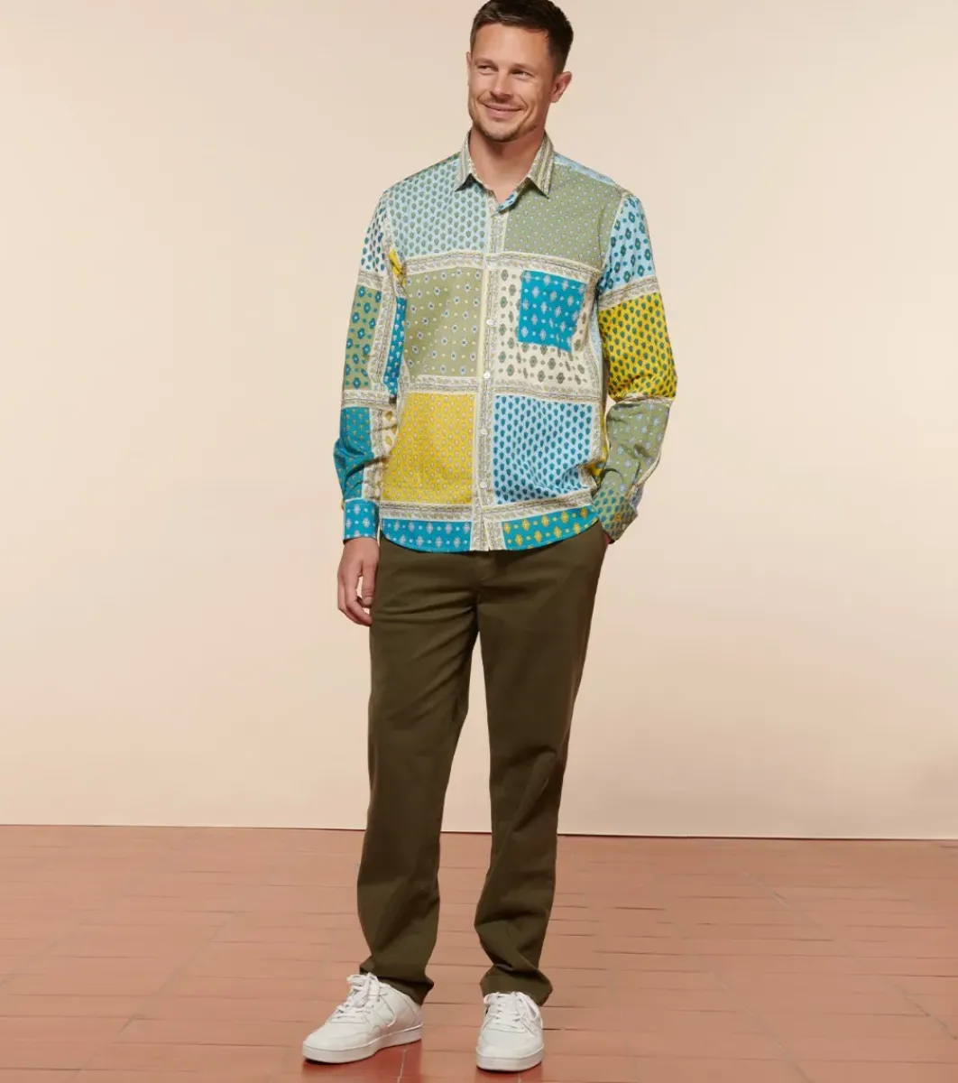 Homme Souleiado Chemises | Chemise REGULAR FREDERI Italienne bleu kaki