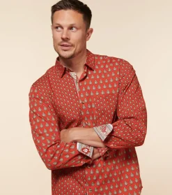 Homme Souleiado Chemises | Chemise REGULAR FREDERI Patch Mouche Scarabée orange foncé