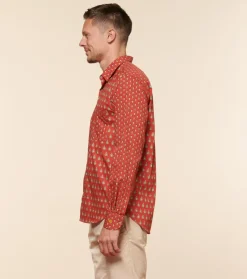Homme Souleiado Chemises | Chemise REGULAR FREDERI Patch Mouche Scarabée orange foncé