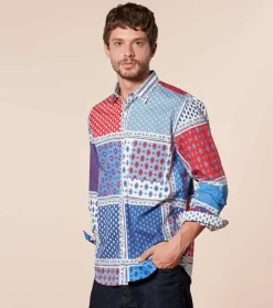 Homme Souleiado Chemises | Chemise REGULAR L'Italienne bleu rouge