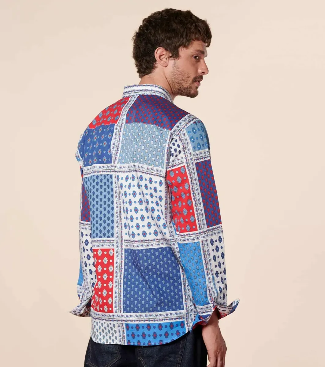 Homme Souleiado Chemises | Chemise REGULAR L'Italienne bleu rouge