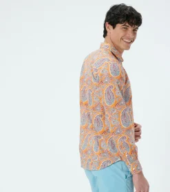 Homme Souleiado Chemises | Chemise REGULAR Max abricot turquoise