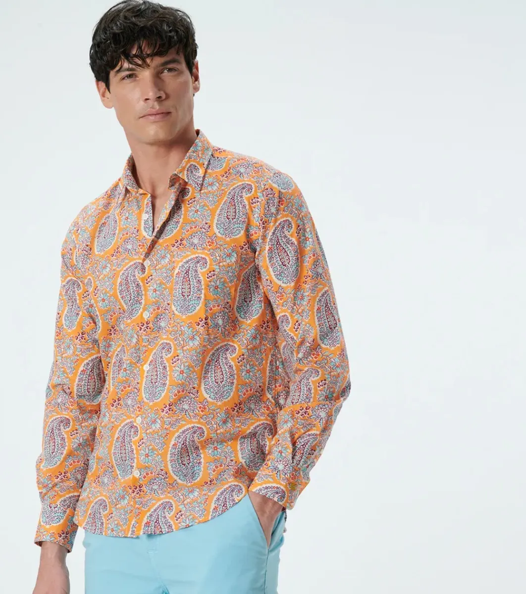 Homme Souleiado Chemises | Chemise REGULAR Max abricot turquoise