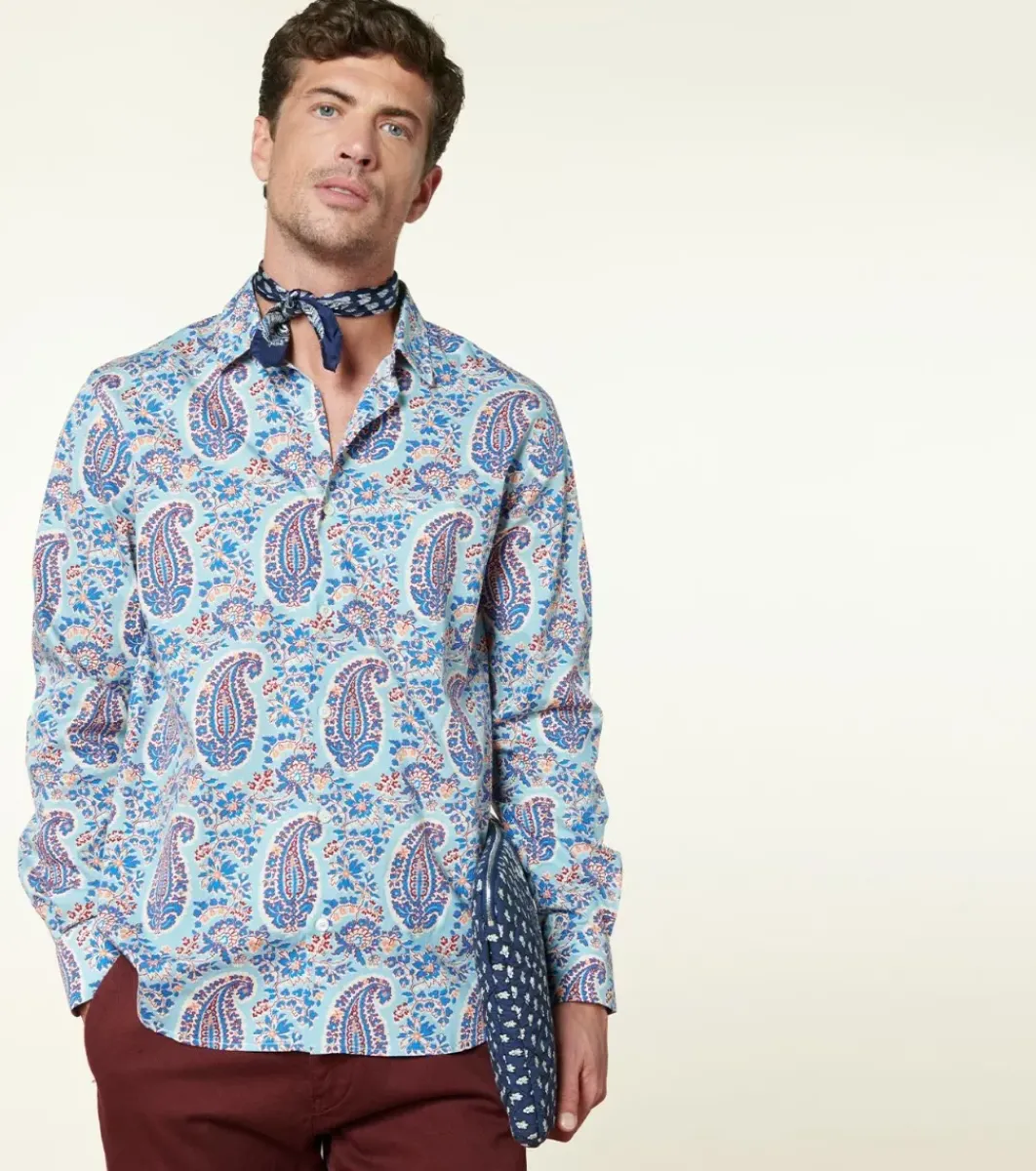 Homme Souleiado Chemises | Chemise REGULAR Max ciel orange