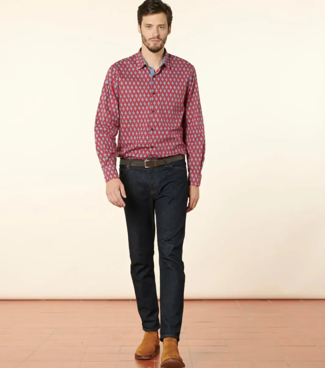 Homme Souleiado Chemises | Chemise REGULAR Palmette rouge bleu