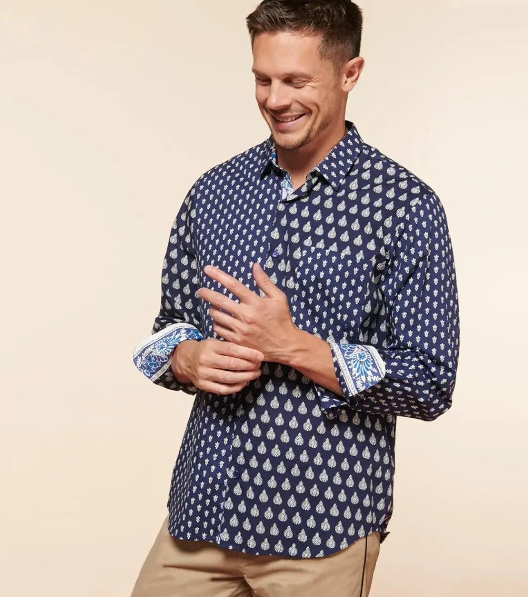 Homme Souleiado Chemises | Chemise REGULAR Patch Mouche Scarabée marine