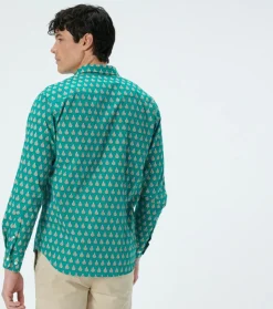Homme Souleiado Chemises | Chemise REGULAR Scarabée émeraude
